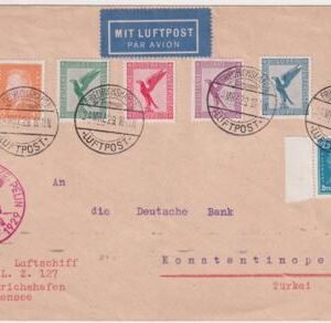 Germany 1929 Orient Flight Cover Sent to Turkey