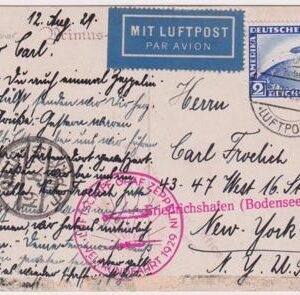 Germany 1929 First Round the World Flight Card with C36  to Japan