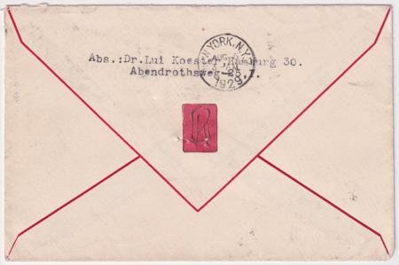 Germany 1929 1st Round the World Flight to NJ then Forwarded back to Germany by Ship