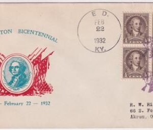 US Kentucky, Ed 707 Fancy Cancel Cover,  Small Washington Bust