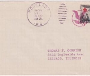 US Indiana, Roselawn 702 Fancy Cancel Cover, Eagle, Flag in Circle