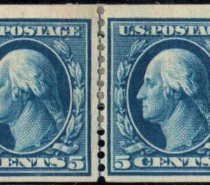 US 355 Washington / Franklin Fine Hinged Line Pair with Weiss Cert cv $1,500
