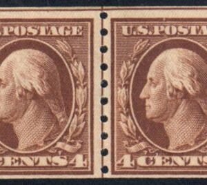 US 395 Washington / Franklin F-VF Mint Hinged Line Pair with Top Line cv $475