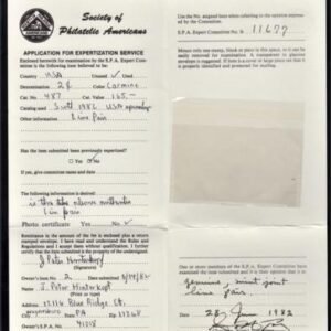 US 487 Washington / Franklin VF+ Mint NH Line Pair - 1982 SPA Cert cv $275