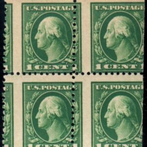 US 498 Washington / Franklin Error Mint NH/H Perf Shift Block of 4