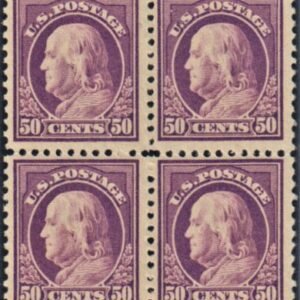 US 517 Washington / Franklin VF Mint NH Pristine Block of 4 Crowe Cert cv $420