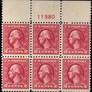 US 528 Washington / Franklin F-VF+ Mint LH Plate Block of 6 cv $100