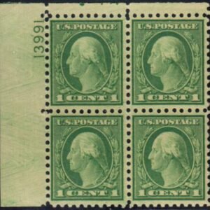 US 543 Washington / Franklin VF Mint NH Plate Block cv $35