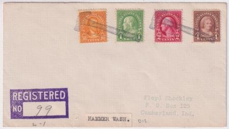 INV-22108itExt US Washington, Hammer 632, 634, 636, 642 Fancy Cancel Cover