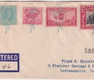 US Indiana, Highland 563, 629, 649, 651 Fancy Cancel Cover, Clover