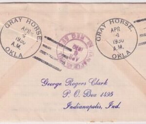 US Oklahoma, Gray Horse 632, 634, 636,651,680 Fancy Cancel Cover, Horse Cancel