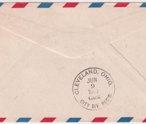 US 1953 Airmail Cover with Train cachet, Erie PA.