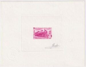 Congo 1973 285 Signed Die Proof in Magenta, Train
