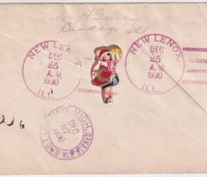 US Illinois, New Lenox 632, 638, 642 Fancy Cancel Cover, Holly, Bell