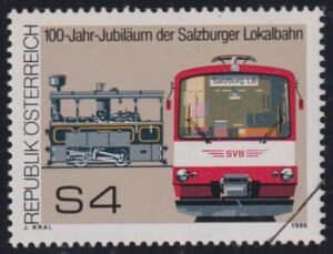 Austria  1986  Scott 1356 Bar Specimen Overprint, Train