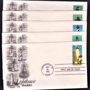 US 2470-74b Set of 5 Singles on Artcraft FDCs - Superb and Rare!