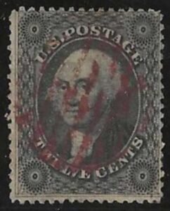 US 36 Early Classics F+ Used S-O-N Red Grid Cancel Type I cv $320