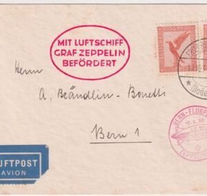 Germany 1930 Zeppelin Swiss Flight Card to Bern