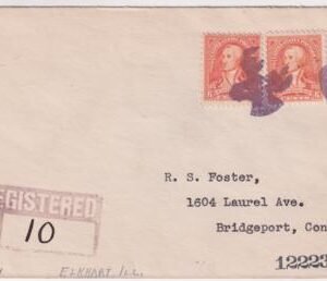 US Illinois, Elkhart 711 Fancy Cancel Cover, Elk and Heart