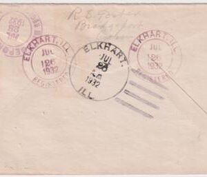 US Illinois, Elkhart 711 Fancy Cancel Cover, Elk and Heart