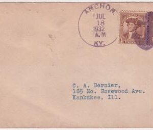 US Kentucky, Anchor 706 Fancy Cancel Cover, Anchor