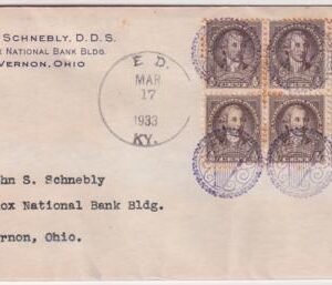 US Kentucky, Ed 704 Fancy Cancel Cover, Harp
