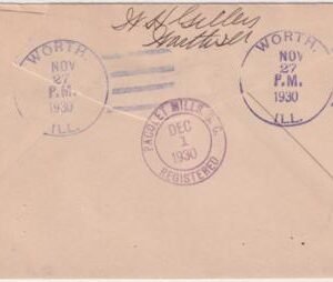US Illinois, Worth 481, 563, 654 Fancy Cancel Cover, Turkey in Purple