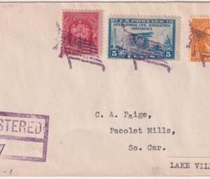 US Indiana, Lake Village 642, 650, 680 Fancy Cancel Cover, Flag