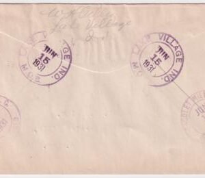 US Indiana, Lake Village 642, 650, 680 Fancy Cancel Cover, Flag
