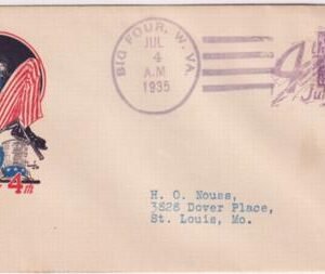 US West Virginia, Big Four 727 Fancy Cancel Cover, Firecracker & July 4