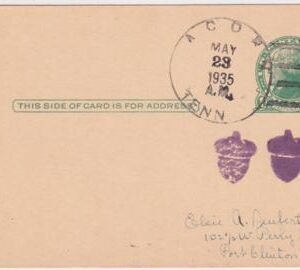 US Tennesse, Acorn UX27 Fancy Cancel Cover, Acorn Fancy Cancel