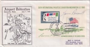 US 1311 Autographed Cover, James Roosevelt, Son of FDR