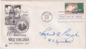 US 1232 FDC Signed by West Virginia Senator Robert Byrd