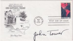 US 1340 FDC Signed by Senator John Tower of Texas