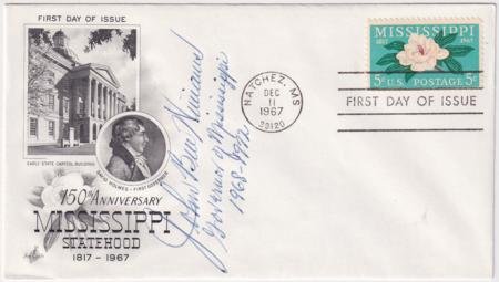 INV-22422itExt_17edcaa4-1d16-4ba4-9c79-8a7cf3cff2de US 1337 FDC Signed by Governor John Bell Williams of Mississippi