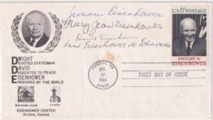 US 1383 FDC Signed by Eisenhower's Grand Children