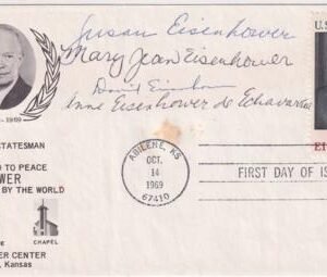 US 1383 FDC Signed by Eisenhower's Grand Children