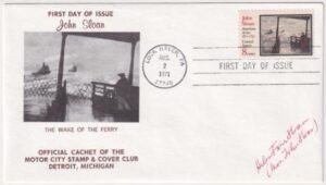 US 1433 FDC Signed by Helen Farr Sloan, Widow