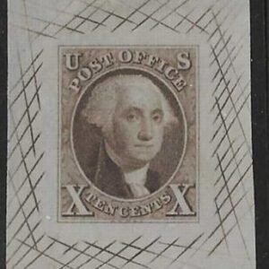 US 2TC1ak Postmaster's Provisionsals XF Mint LH Full Size Proof In Dark Brown On India Paper With Cross Hatching, Very Scarce! cv $1,000