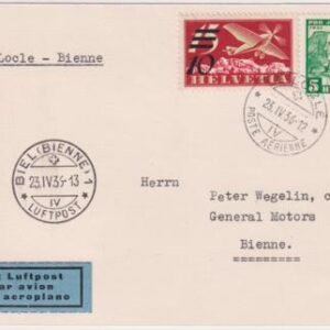 Switzerland 1936 Le Locle - Biel First Flight Card