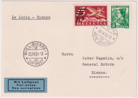 INV-22596itExt_f98d00a7-9cf6-462b-9a1e-75f6f6a364ca Switzerland 1936 Le Locle - Biel First Flight Card