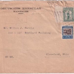 Columbia 1933 C102, E1 on Airmail Cover to Cleveland OH