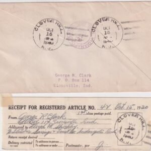 US New Jersey, Clover Hill 632, 636, 642, 688 Fancy Cancel Cover
