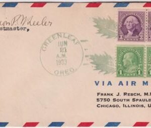 US Oregon, Greenleaf 597 LP, 721LP Fancy Cancel Cover, Leaf