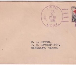 US Montana, Finch 702 fancy Cancel Cover, Fireworks
