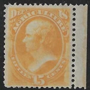 US O7 Officials F-VF Mint Hinged Part OG, Rich Color cv $425