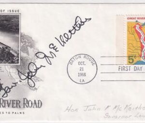 US 1319 FDC Signed by John F. McKeither, Governor of LA