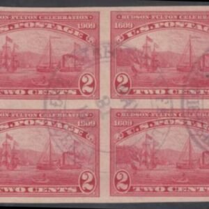 US 373 Early Commemoratives Used VF-XF Block Sheboygan Falls, Wisconsin VIOLET Registered CDS