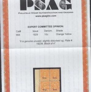 US 668 Mint LH F-VF Looks NH, PSAG Cert Says Slightly Dist. OG