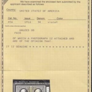 US 456 Washington / Franklin Mint NH VF Pair, PF Cert. Pristine!